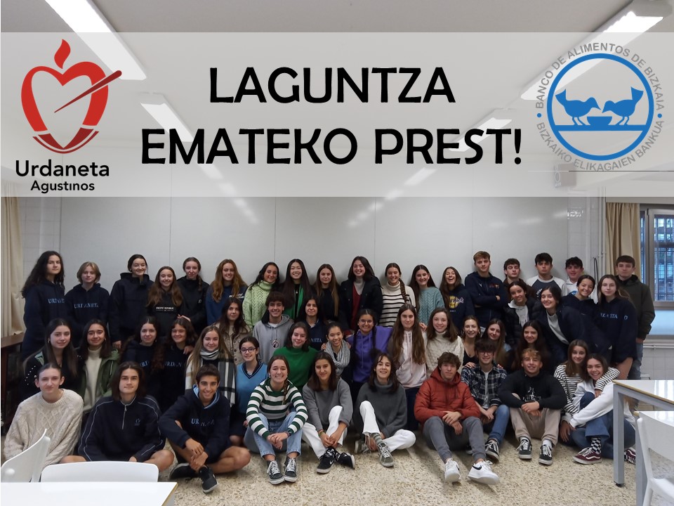 Alumnado colegio Urdaneta en recogida del Banco de Alimentos de Bizkaia